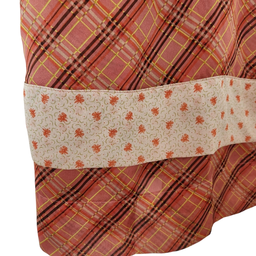 Victoria's Secret Y2K Vintage Rare Pink Plaid Floral Babydoll Silky Slip Dress - Picture 5 of 11